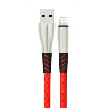 Konfulon S89 Metal Uçlu Lightning Kablo iphone Uyumlu 1M 2.4A - Kırmızı
