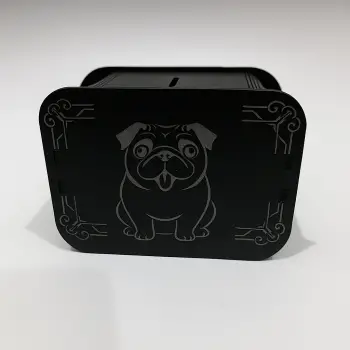 Köpek Kumbara - Ağaç işleme -Ceviz Ağacı-Sİyah