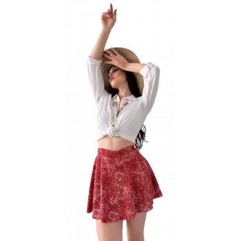 Krinkıl Şortlu Etek - KİREMİT