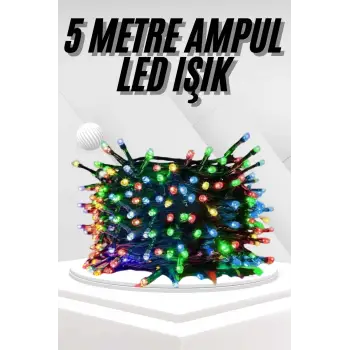 Ledli Fişli Led Dekor Lambası 5M RGB Yılbaşı Ağacı Işığı