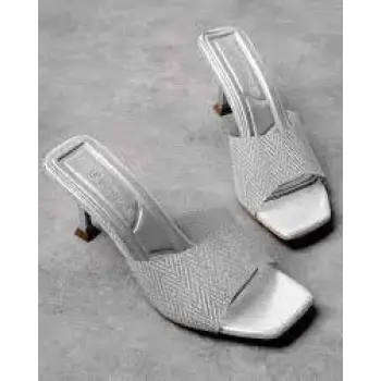 Luart Platin Simli Topuklu Terlik