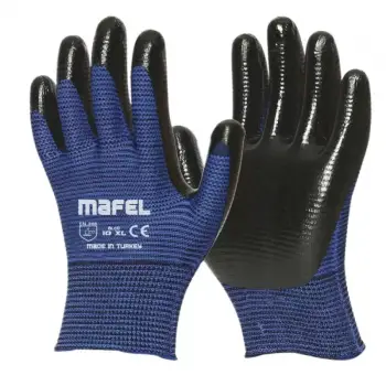 MAFEL MF-001 Nitril Kaplı Aşınmaya Dayanıklı İnşaat Ve İş Eldiveni (12li Paket)