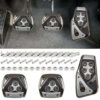 Manuel Araç Uyumlu Kaydırmaz Pedal Seti 3 Parça Siyah