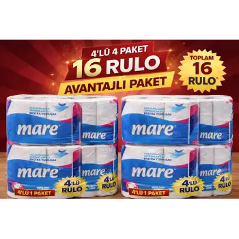 Mare Tuvalet Kağıdı 4lü Rulo 4 Paket Ekstra Yumuşak Çift Katlı Dayanıklı Tuvalet Kağıdı