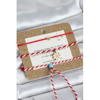 Marteniçka Bileklik 3'lü Papatya ve Kalp Model
