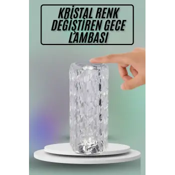 Masa ve Gece Lambası Şık ve Dayanıklı Sensörlü Şarjlı Kristal Lamba