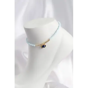 Mavi Renk Boncuklu Balık Figürlü Halhal