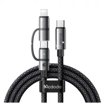 MCDODO CA-0450 LIGHTNING PD 36W - TYPE-C 100W DESTEKLİ2 Sİ BİR ARADA ŞARJ KABLOSU 1.2M