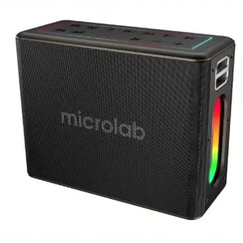 Microlab M60 Vega 15000mAh Batarya Wireless Mikrofonlu Siyah Gri Usb + Tf Kart + Bluetooth Powerban
