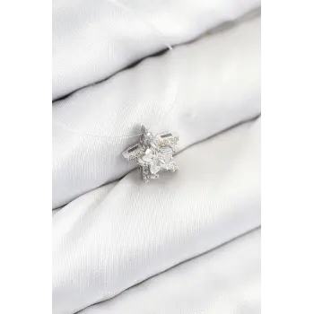 Misineli Yıldız Model Gümüş Renk Hayalet Kolye