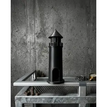 Modern Tasarımlı 3D Siyah Deniz Feneri Ev Dekor Objesi