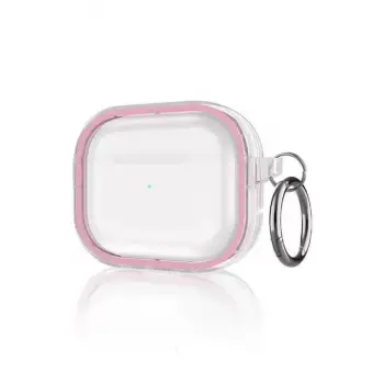 Movenchy Apple Airpods Pro 2 (2.nesil) Shiny Şeffaf Kılıf - Pembe