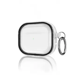 Movenchy Apple Airpods Pro 2 (2.nesil) Shiny Şeffaf Kılıf - Siyah