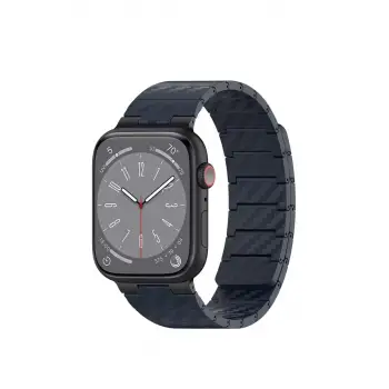 Movenchy Apple Watch 45mm Carbon Steel Kordon - Lacivert