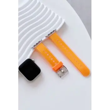 Movenchy Watch 45mm Jelly Silikon Kordon - Turuncu