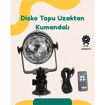 Müzik Ritmine Uyumlu 7 Modlu Renkli Disko Topu Işığı