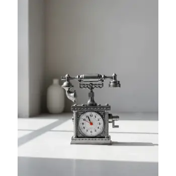 N8808B TELEFON ŞEKLİNDE ÇALAR SAAT GÜMÜŞ