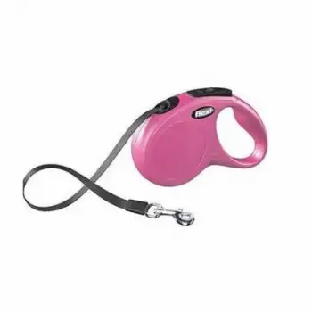 New Classic Otomatik Şerit Köpek Gezdirme Tasması Small 5 Mt Pembe