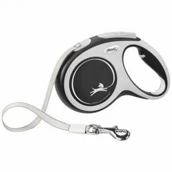 New Comfort Otomatik Şerit Köpek Gezdirme Tasması Medium 5 Mt Siyah