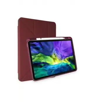 Newface Apple iPad Air 4 10.9 Kılıf Kalemlikli Mars Tablet Kılıfı - Mürdüm