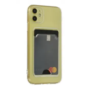 Newface Apple iPhone 11 Kılıf Kart Şeffaf Silikon - Şeffaf