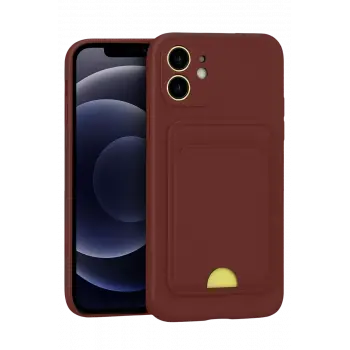 Newface Apple iPhone 11 Kılıf Kelvin Kartvizitli Silikon - Bordo