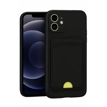 Newface Apple iPhone 11 Kılıf Kelvin Kartvizitli Silikon - Siyah