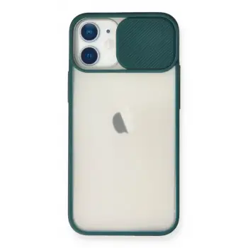 Newface Apple iPhone 11 Kılıf Palm Buzlu Kamera Sürgülü Silikon - Yeşil