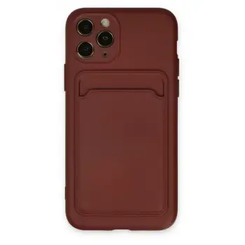 Newface Apple iPhone 11 Pro Kılıf Kelvin Kartvizitli Silikon - Bordo