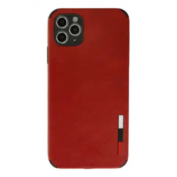 Newface Apple iPhone 11 Pro Kılıf Loop Deri Silikon - Kırmızı