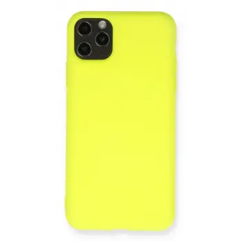 Newface Apple iPhone 11 Pro Max Kılıf Nano içi Kadife Silikon - Sarı