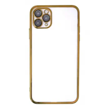 Newface Apple iPhone 11 Pro Max Kılıf Razer Lensli Silikon - Gold