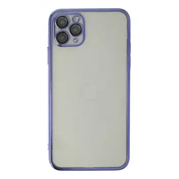 Newface Apple iPhone 11 Pro Max Kılıf Razer Lensli Silikon - Mor