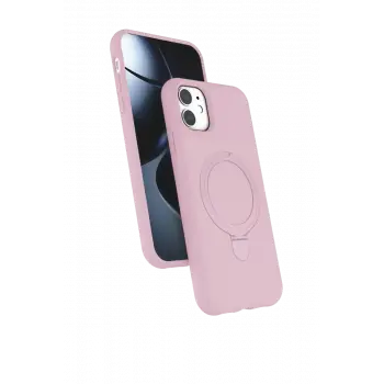 Newface Apple iPhone 11 Regal Magsafe Standlı Kapak - Açık Pembe