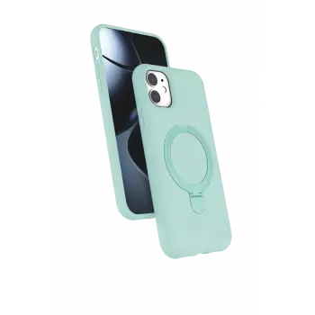 Newface Apple iPhone 11 Regal Magsafe Standlı Kapak - Su Yeşili