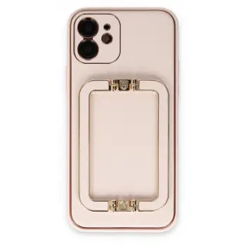 Newface Apple iPhone 12 Kılıf Coco Elit Kapak - Pudra