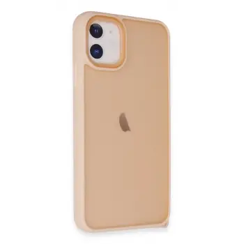 Newface Apple iPhone 12 Kılıf Elegant Kapak - Pudra