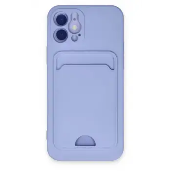 Newface Apple iPhone 12 Kılıf Kelvin Kartvizitli Silikon - Lila