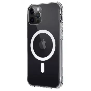 Newface Apple iPhone 12 Kılıf Magneticsafe Şeffaf Silikon - Şeffaf