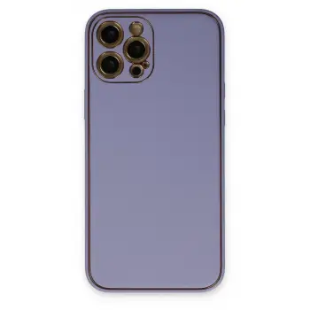 Newface Apple iPhone 12 Pro Kılıf Coco Deri Silikon Kapak - Açık Lila