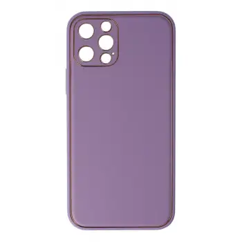 Newface Apple iPhone 12 Pro Kılıf Coco Deri Silikon Kapak - Lila