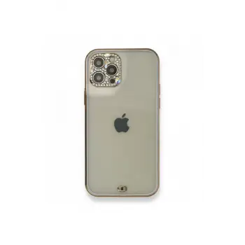 Newface Apple iPhone 12 Pro Kılıf Liva Taşlı Silikon - Mor