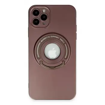 Newface Apple iPhone 12 Pro Kılıf Lukka Magneticsafe Kapak - Kahverengi
