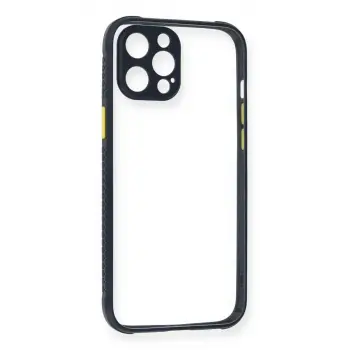 Newface Apple iPhone 12 Pro Kılıf Miami Şeffaf Silikon - Lacivert
