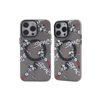 Newface Apple iPhone 12 Pro Max Kılıf Apollo Magneticsafe Desenli Kapak - Apollo Siyah - 3