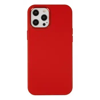 Newface Apple iPhone 12 Pro Max Kılıf Asya Deri Silikon - Kırmızı