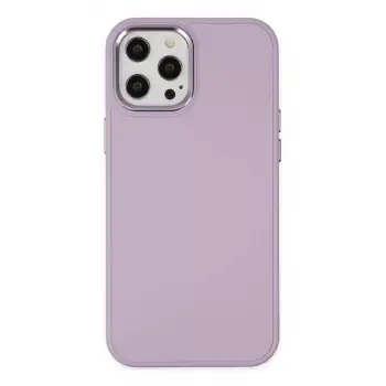 Newface Apple iPhone 12 Pro Max Kılıf Asya Deri Silikon - Lila