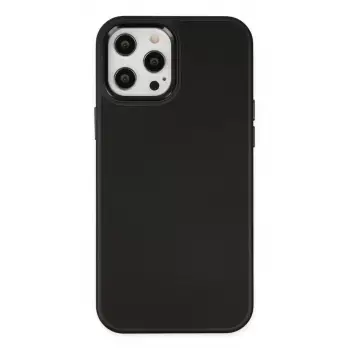 Newface Apple iPhone 12 Pro Max Kılıf Asya Deri Silikon - Siyah