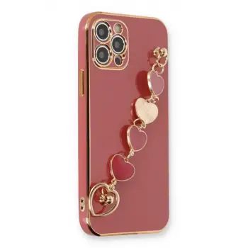 Newface Apple iPhone 12 Pro Max Kılıf Esila Silikon - Kırmızı