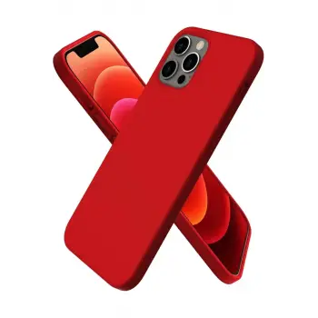 Newface Apple iPhone 12 Pro Max Kılıf First Silikon - Koyu Kırmızı